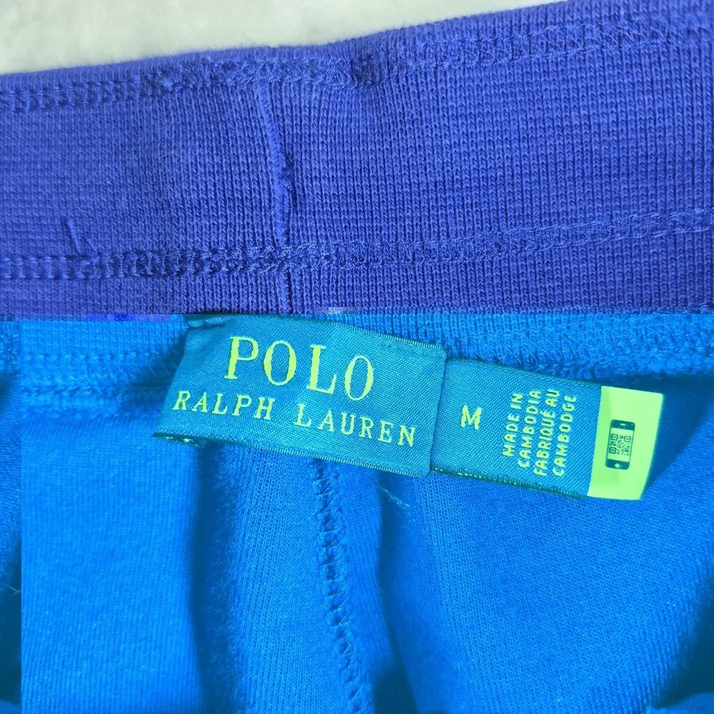 Polo Ralph Lauren Lounge Shorts Men's Medium Blue Drawstrings Sleepwear Casual